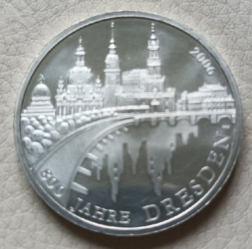 10 euro Niemcy 2006 A 800 JAHRE DRESDEN srebro 