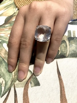 Swarovski pierścionek srebrny z kryształem