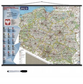 POLSKA e-TOLL MAPA ŚCIENNA 160cmx120cm 2024