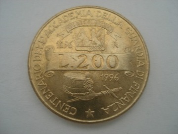 Włochy 200 lirów 1996