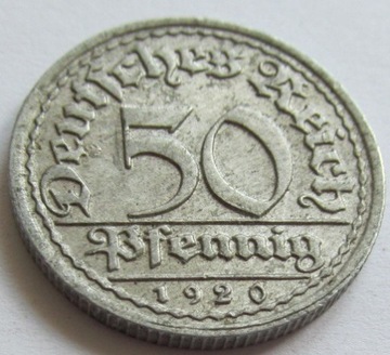 50 pfennig 1920 r. 