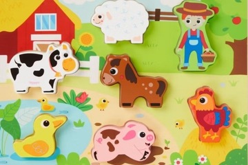Drewniane puzzle Mini Matters - Zwierzęta na wsi