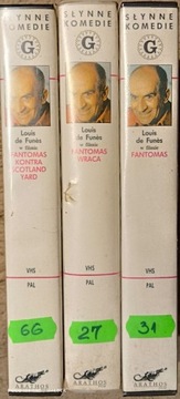 3 x Fantomas Luis de Funes VHS 