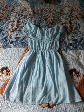 Jasno niebieska hiszpanka sukienka stan idealny xl