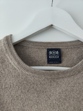 Sweter made in Italy 100% wełna beżowy S/M