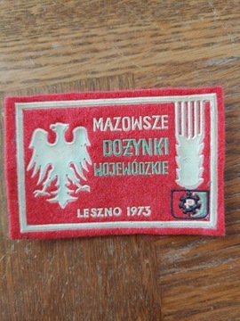 Plakietka PRL, przypinka, Dożynki Woj. LESZNO 1973