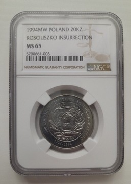 20000 zł Powstanie Kościuszkowskie NGC MS65 1994