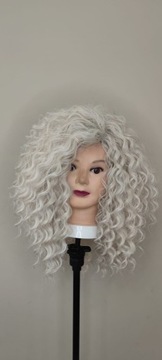 Afro peruka platynowy blond 