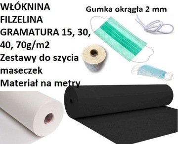  Gumka do masek maseczek okrągła 1,5  2 mm sznurek