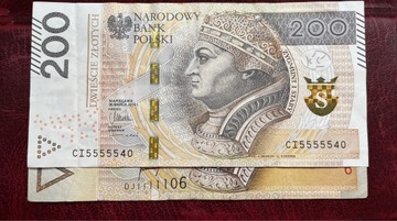 Zestaw 2 Banknotów 200 złotych prawie SOLID