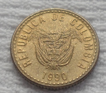 Kolumbia Republika 5 peso 1990 KM# 280 Ładne