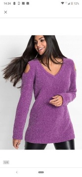 Nowy sweter fioletowy z połyskiem 