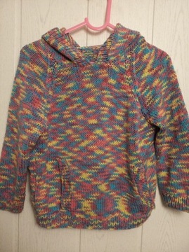 Sweterek bluza melanż kangurka dla dziewczynki 116