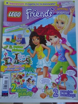 Lego Friends magazyn 2/2014 + klocki plaża