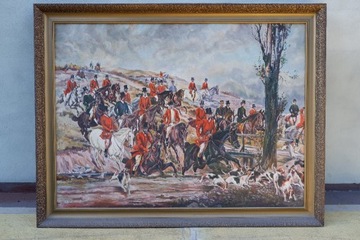 Obraz malowany 97x131cm w ramie pastisz, W.Kossak