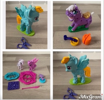 3 zestawy play doh ciastolina foremki little pony