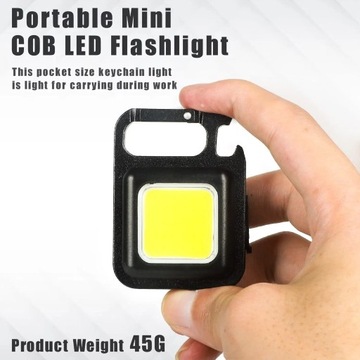 Mini reflektor brelok do kluczy z latarką USB.