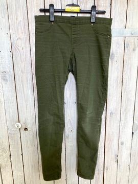 H&M spodnie damskie Slim Fit zielony jeans 42