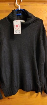 Sweter- golf czarny welniany damski (36) 
