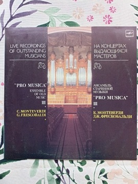 MONTEVERDI FRESCOBALDI ENSEMBLE OF OLD MUSIC III