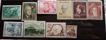 Znaczki** Austria 1960r Mi1073-80, 1082-83 