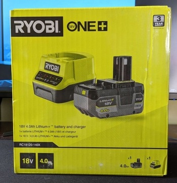 Akumulator + ładowarka RYOBI ONE+ 18V 4Ah NOWE