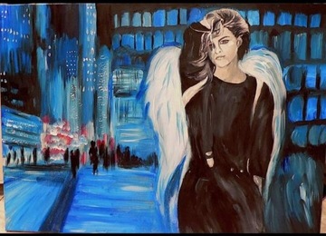 City Angel kobieta obraz akrylowy