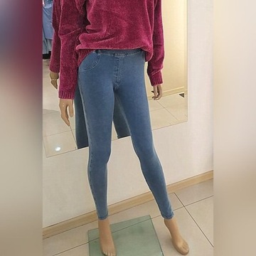 Legginsy jeansowe damskie, spodnie MISSHA