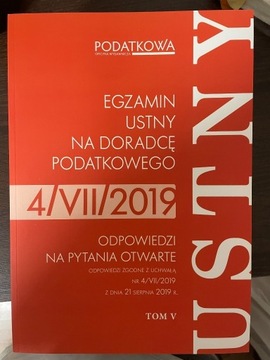 2019 egzamin na doradcę podatkowego V