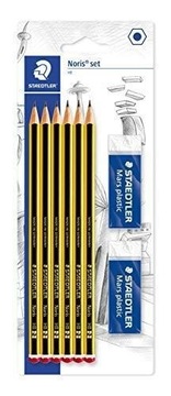 Zestaw ołówków Noris Set Staedtler 6x HB + 2 Gumka