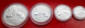 Lunar3  myszy set 5oz,2oz,1oz, 0,5 srebrne monety 