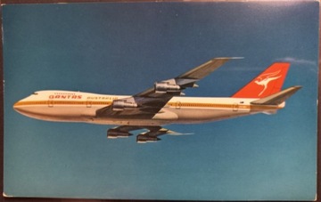 Pocztówka Qantas Boeing 747B