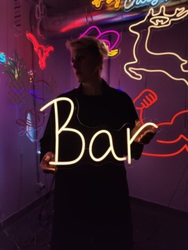 Neon LED napis na ścianę Bar