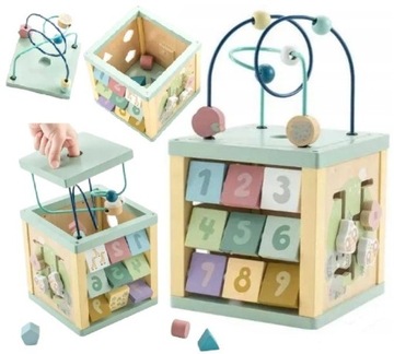 KOSTKA EDUKACYJNA CUBE BOX DREWNIANA Montessori
