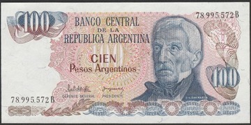 Argentyna 100 pesos 1983/85 - stan bankowy UNC