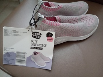 Buty sportowe wsuwane dziewczęce siatkowe