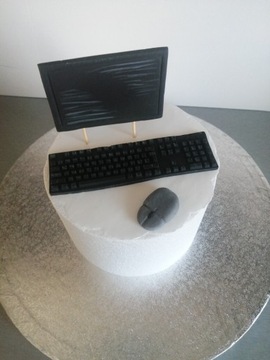 Komputer cukrowy tort z masy cukrowej komputerowca