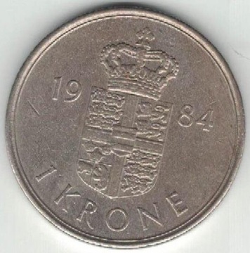 Dania 1 korona krone 1984 25,5 mm