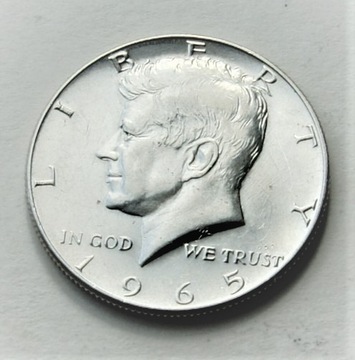 1/2 dolar 1965 half dollar Kennedy srebro 