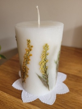 Upominek, prezent świeca 3D z kwiatami Handmade