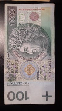 Banknot 100 zł YG4243949