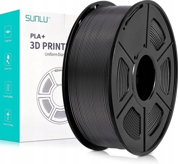 Filament Sunlu Silk PLA+ Black 1KG czarny druk 3D