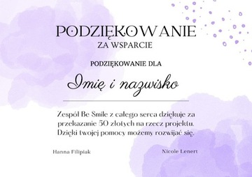 Podziękowanie dla wspierającego