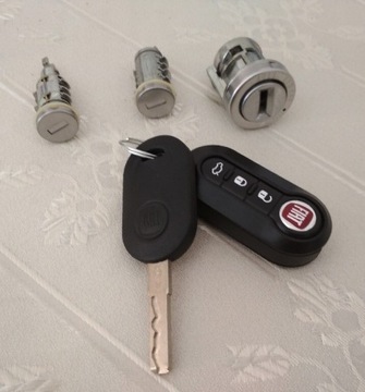 Zestaw oryginalny kluczyki + zamki Fiat