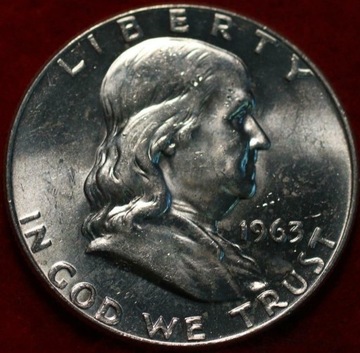  50 centów -Franklin Half Dollar 1963D -menniczy  