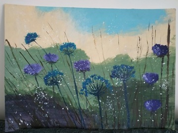 Obraz akrylowy akryl 60x43 kwiaty łąka