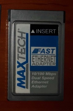 Jedna karta PCMCIA MAXTECH ethernet 10/100 bez kabelka 