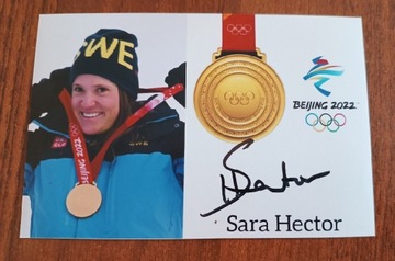 Sara Hector autograf, medalistka olimpijska 