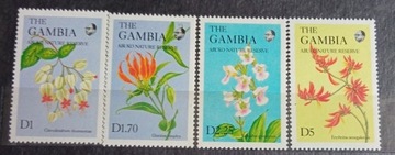 Znaczki** Gambia 1987r Mi692,694,696,697 kwiaty