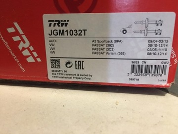 Jgm1032t zestaw amortyzatorow trw audi a3 8pa na zwrotnice 54 mm
